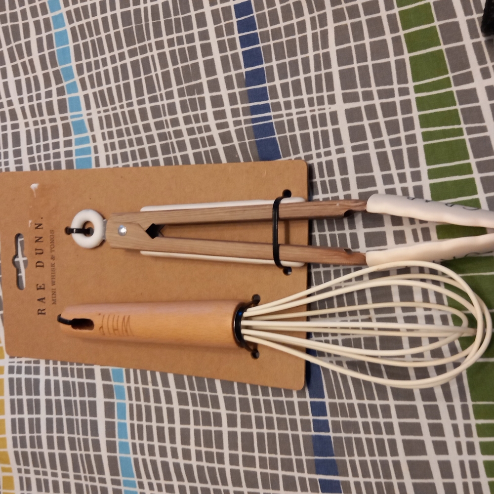 🆕️Rae Dunn Mini Whisk and Tongs set NWT